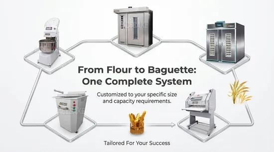 Loaf Bread Production Line Restaurant Kitchen Bakery Baking Catering Food Equipment Bun Burger Bakin